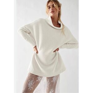 FREE PEOPLE Ottoman Slouchy Tunic Sweater White Size Large